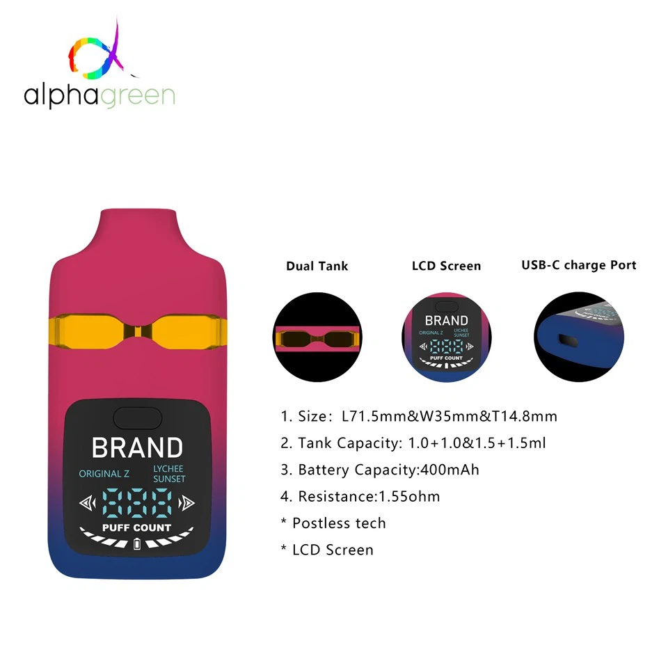 Dual Tank Disposable Vape With LCD Screen & USB-C | 400mAh E-Cigarette price